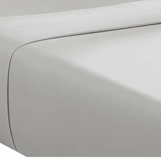 Ivy 4 Piece Queen Size Cotton Soft Bed Sheet Set, Prewashed, Light Gray Photo 4