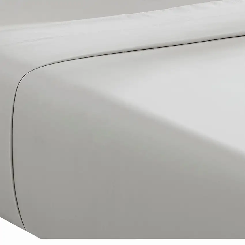 Ivy 4 Piece Queen Size Cotton Soft Bed Sheet Set, Prewashed, Light Gray Photo 4
