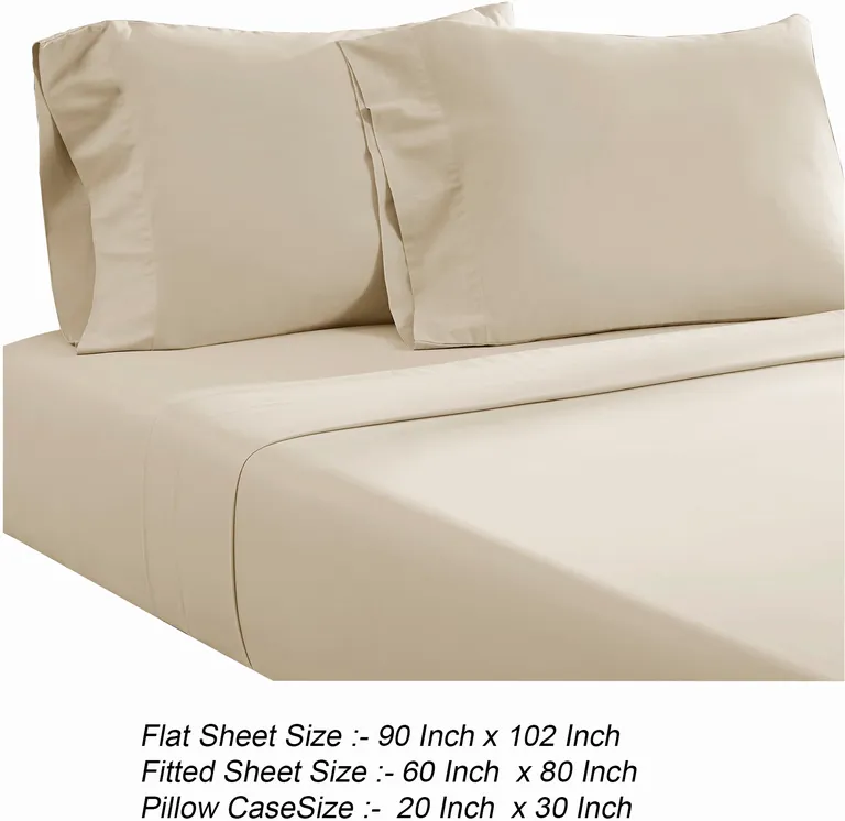 Ivy 4 Piece Queen Size Cotton Ultra Soft Bed Sheet Set, Prewashed Photo 5