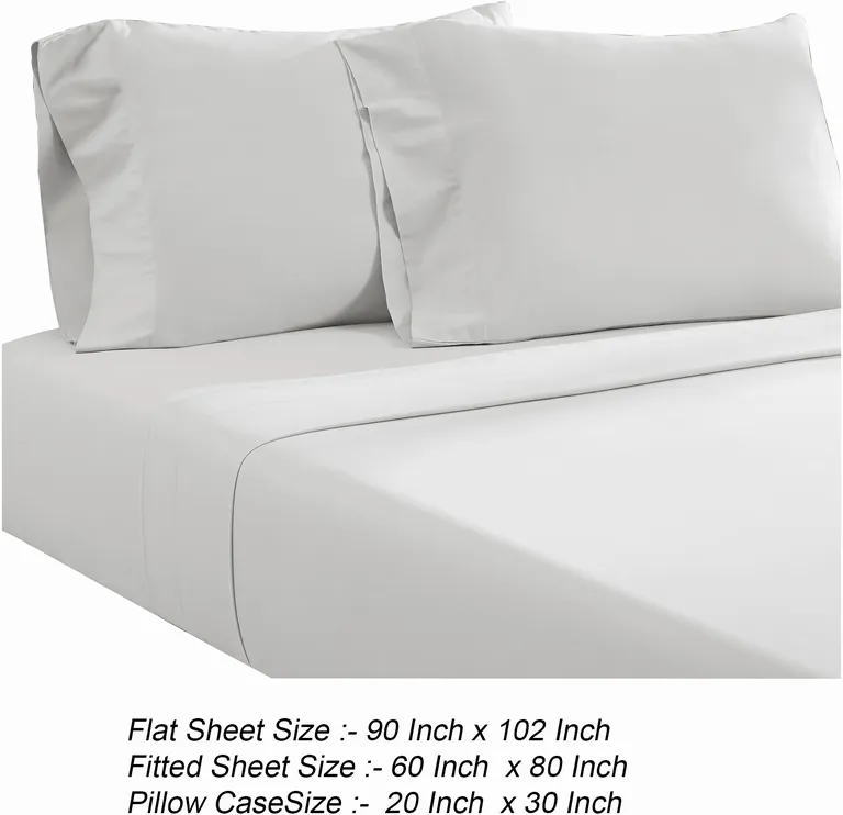 Ivy 4 Piece Queen Size Cotton Ultra Soft Bed Sheet Set, Prewashed Photo 5