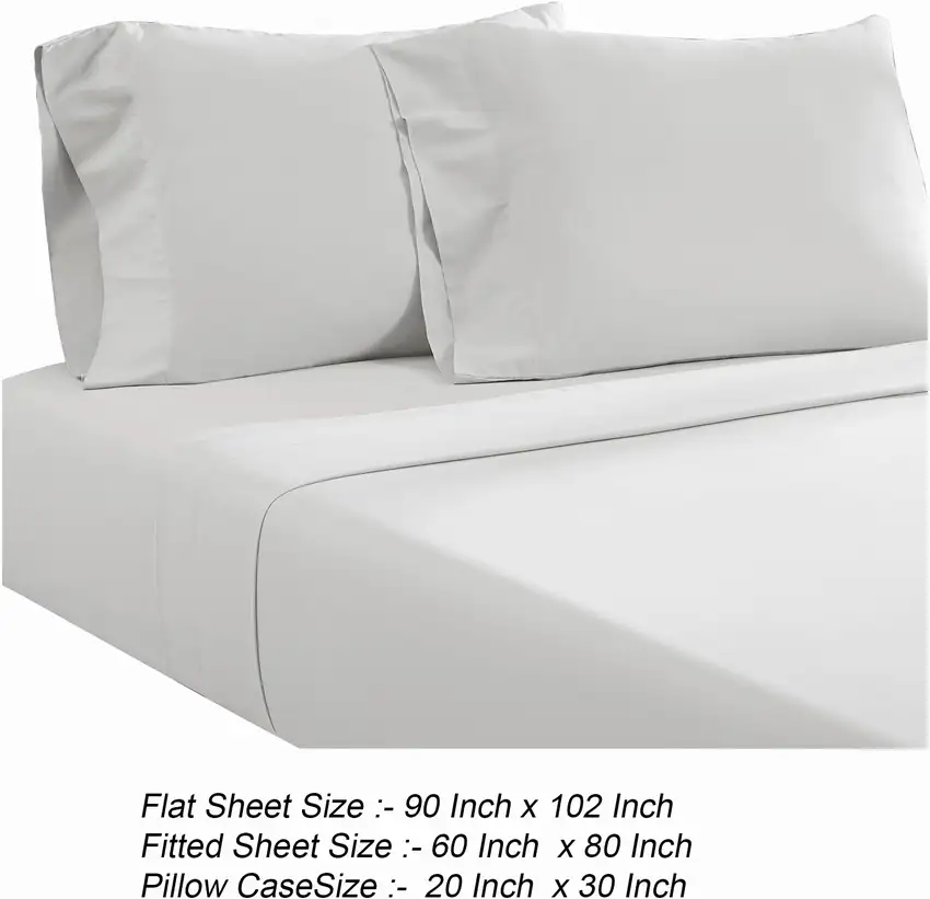 Ivy 4 Piece Queen Size Cotton Ultra Soft Bed Sheet Set, Prewashed Photo 5
