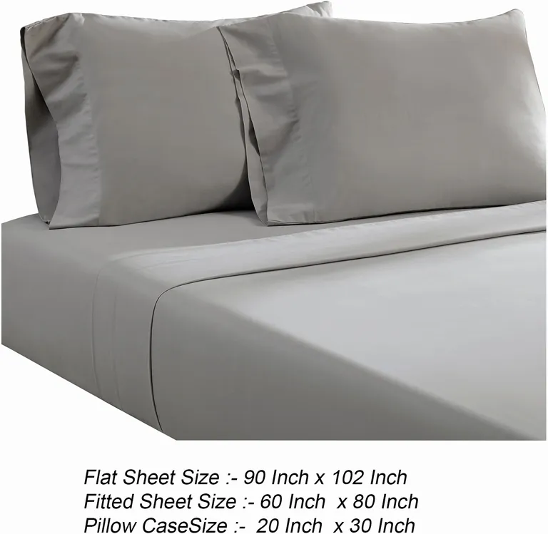 Ivy 4 Piece Queen Size Cotton Ultra Soft Sheet Set, Prewashed Photo 5