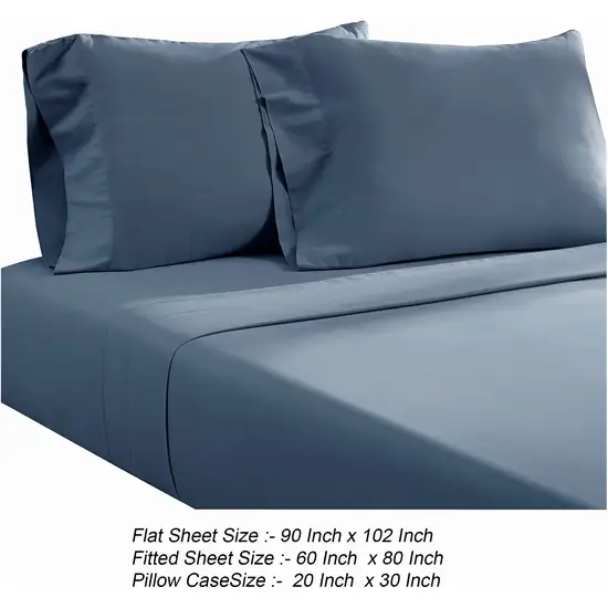 Ivy 4 Piece Queen Size Cotton Ultra Soft Sheet Set, Prewashed Photo 5