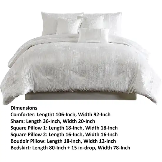 Jay 7 Piece King Comforter Set, Polyester Velvet Deluxe Texture, White Photo 6
