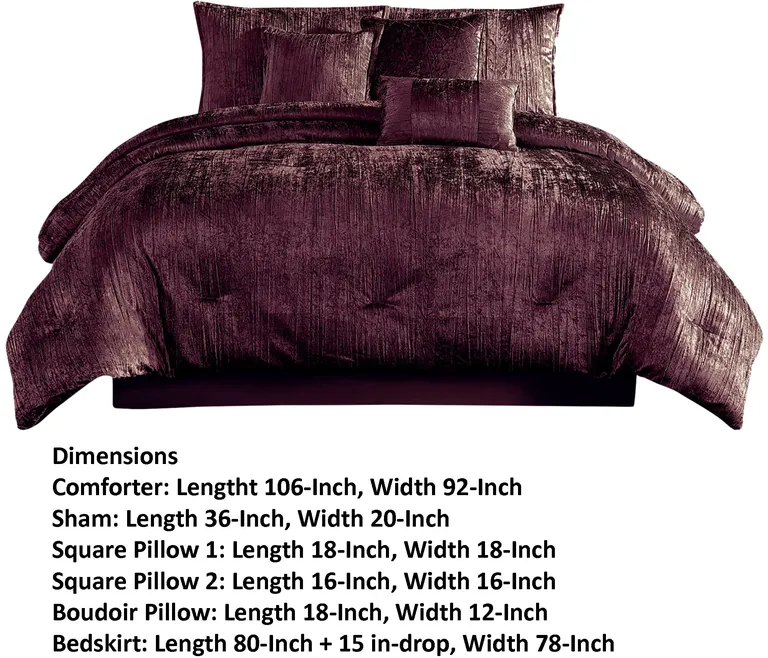 Jay 7 Piece King Comforter Set, Polyester Velvet Deluxe Texture Photo 3