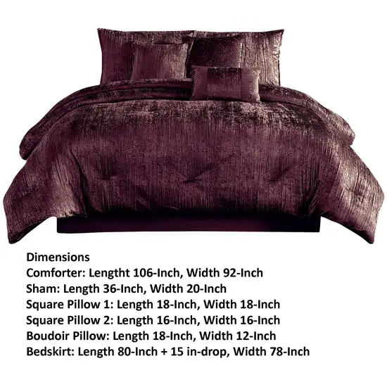 Jay 7 Piece King Comforter Set, Purple Polyester Velvet Deluxe Texture Photo 6