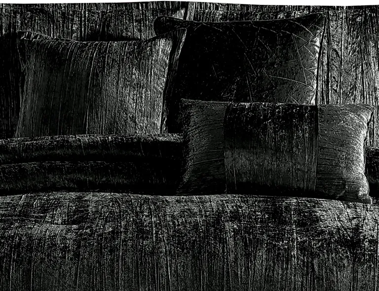 Jay 7 Piece King Comforter Set, Polyester Velvet, Deluxe Texture Photo 2