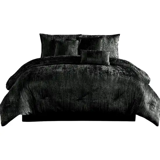 Jay 7 Piece King Comforter Set, Polyester Velvet, Deluxe Texture Photo 1