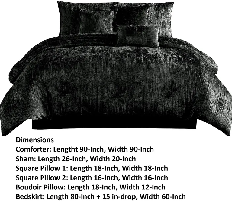 Jay 7 Piece Queen Comforter Set, Polyester Velvet Deluxe Texture Photo 5