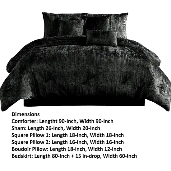 Jay 7 Piece Queen Comforter Set, Polyester Velvet Deluxe Texture Photo 5