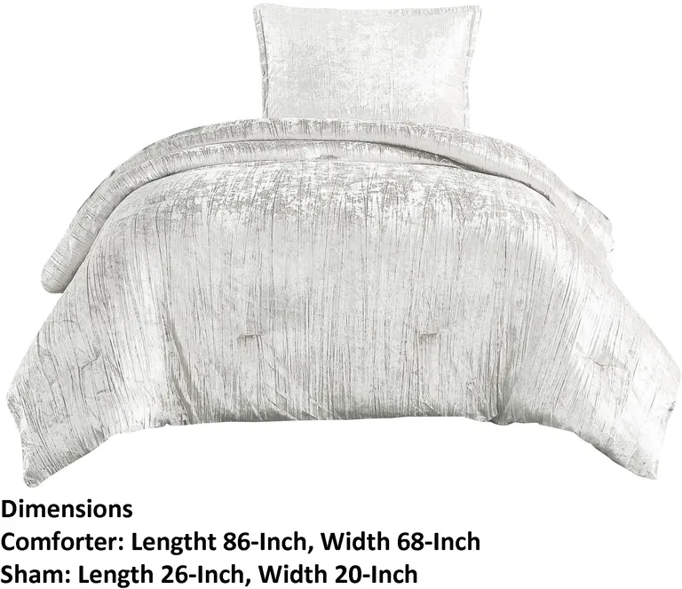 Jay 2 Piece Twin Comforter Set, Polyester Velvet Deluxe Texture Photo 5