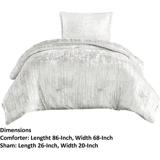 Jay 2 Piece Twin Comforter Set, Polyester Velvet Deluxe Texture Photo 5