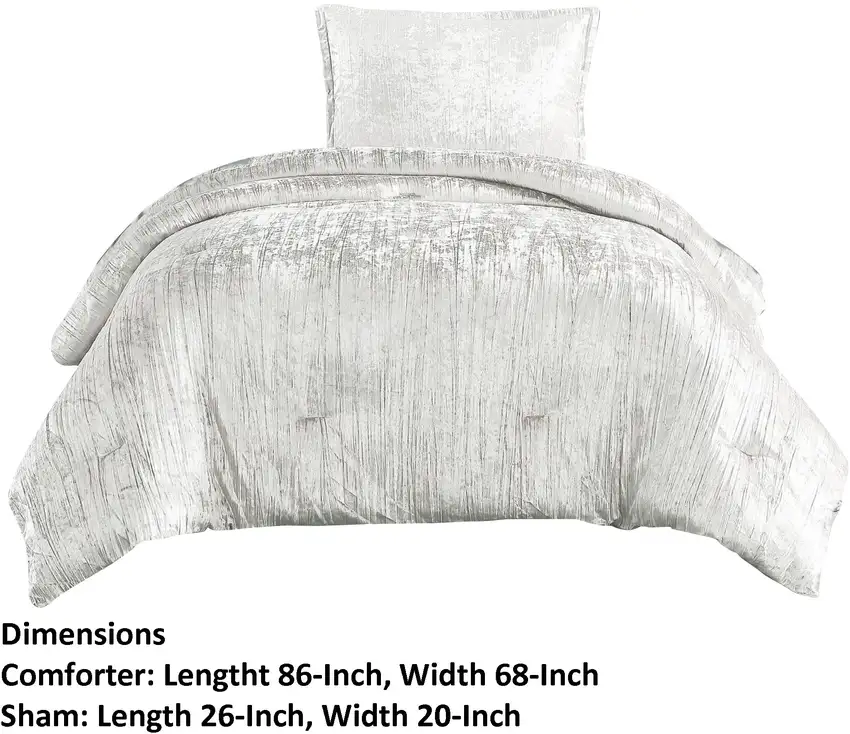 Jay 2 Piece Twin Comforter Set, Polyester Velvet Deluxe Texture Photo 5
