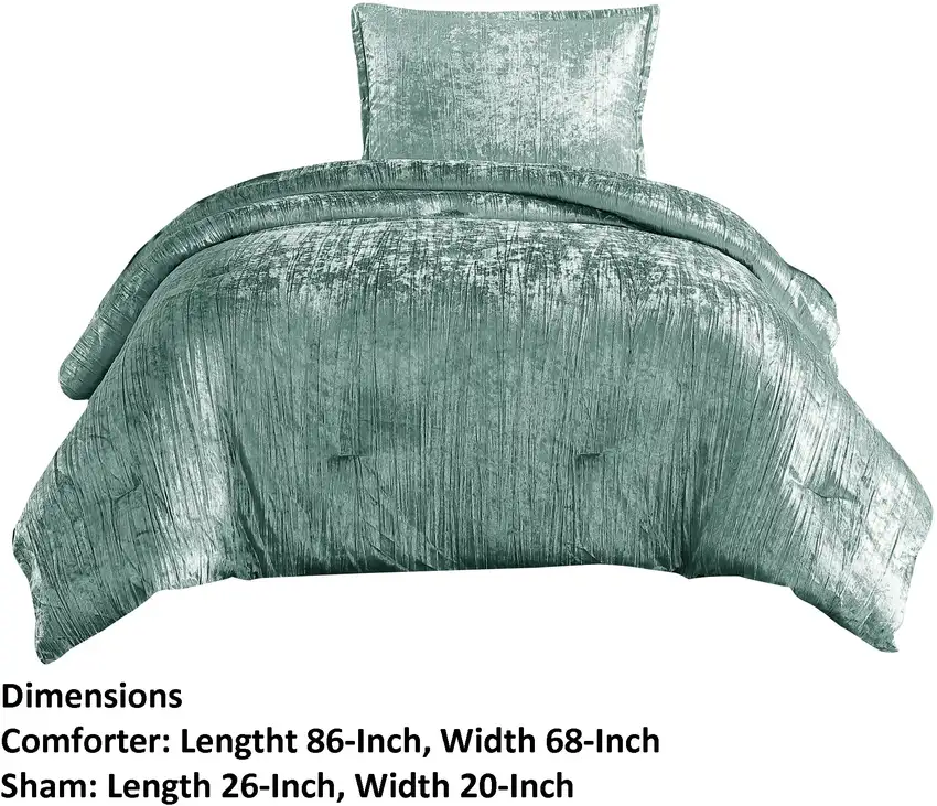 Jay 2 Piece Twin Comforter Set, Polyester Velvet Deluxe Texture Photo 5