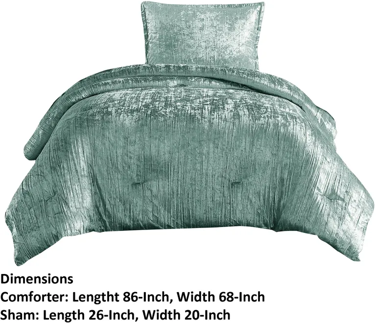 Jay 2 Piece Twin Comforter Set, Polyester Velvet Deluxe Texture Photo 5