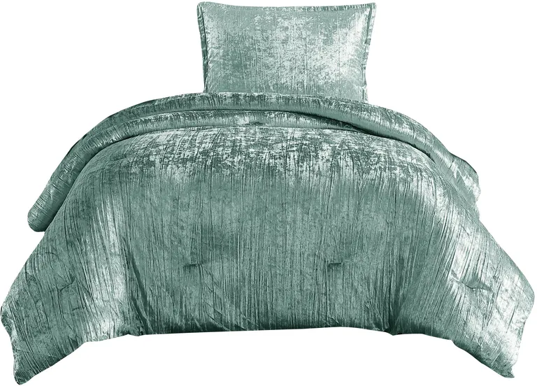 Jay 2 Piece Twin Comforter Set, Polyester Velvet Deluxe Texture Photo 1