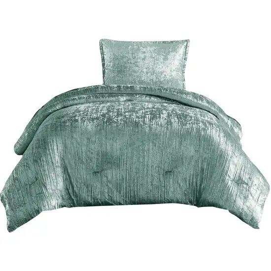 Jay 2 Piece Twin Comforter Set, Polyester Velvet Deluxe Texture Photo 1