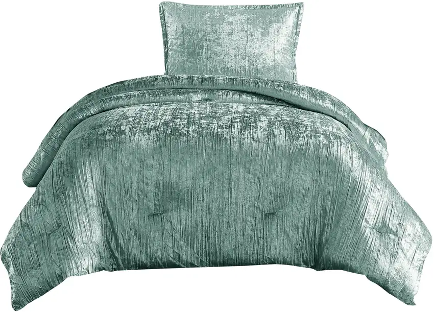 Jay 2 Piece Twin Comforter Set, Polyester Velvet Deluxe Texture Photo 1