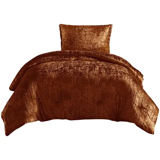 Jay 2 Piece Twin Comforter Set, Polyester Velvet Deluxe Texture Photo 1