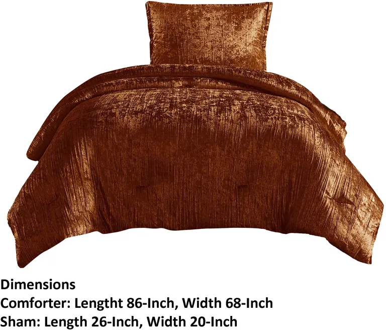Jay 2 Piece Twin Comforter Set, Polyester Velvet Deluxe Texture Photo 5
