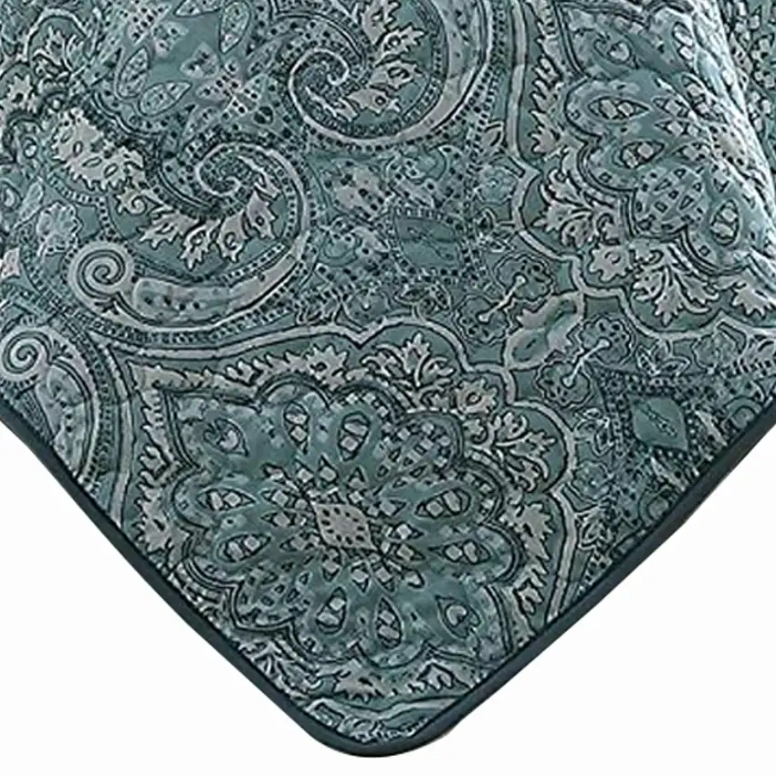 Joe 6 Piece Queen Microfiber Quilt Set, Medallion Design, Reversible Photo 4
