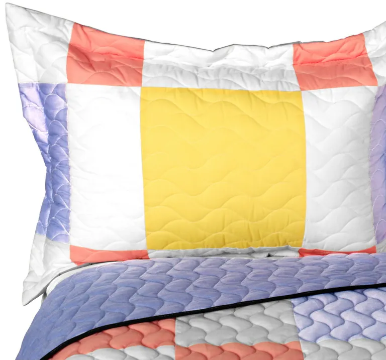 Joy of Love - 3PC Vermicelli - Quilted Patchwork Quilt Set (Full/Queen Size) Photo 2