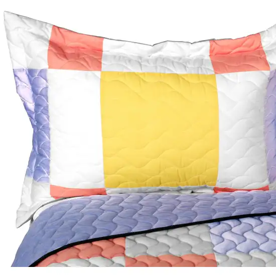 Joy of Love -  3PC Vermicelli - Quilted Patchwork Quilt Set (Full/Queen Size) Photo 3