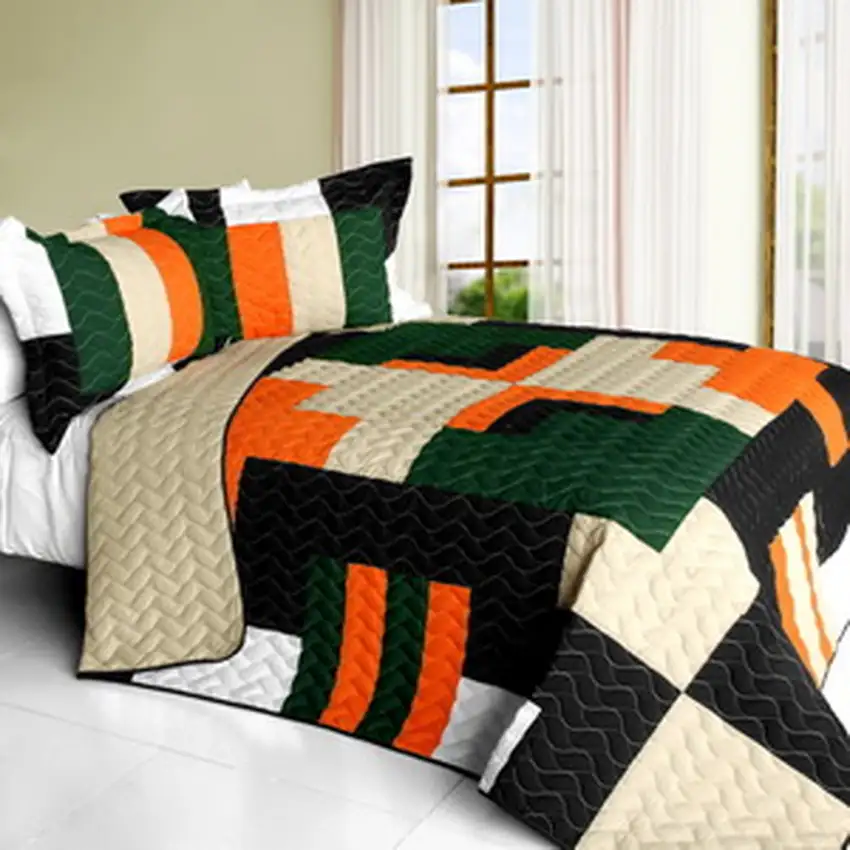Jungle Exploration -  3PC Vermicelli - Quilted Patchwork Quilt Set (Full/Queen Size) Photo 2