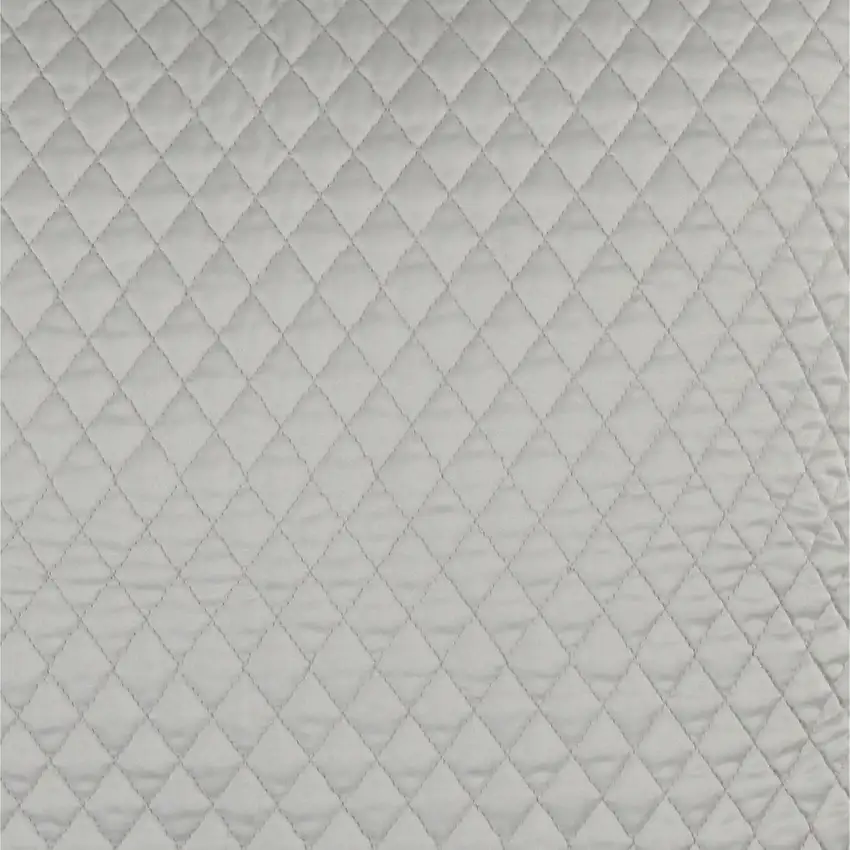 Kahn 26 Inch Hand Stitched Sateen Euro Pillow Sham, Cotton Fill, Silver Photo 4
