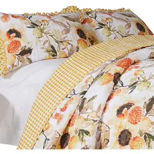 Photo of Kelsa 3 Piece Queen Quilt Set with 2 Pillow Shams and Cotton Fill