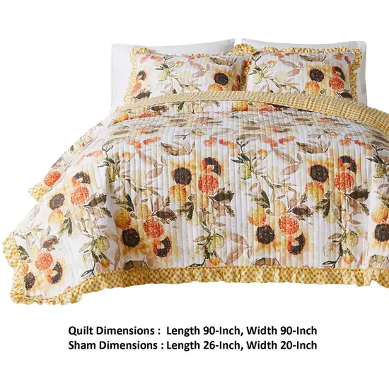 Kelsa 3 Piece Queen Quilt Set with 2 Pillow Shams and Cotton Fill Photo 5