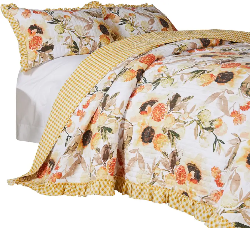 Kelsa 3 Piece Queen Quilt Set with 2 Pillow Shams and Cotton Fill Photo 4