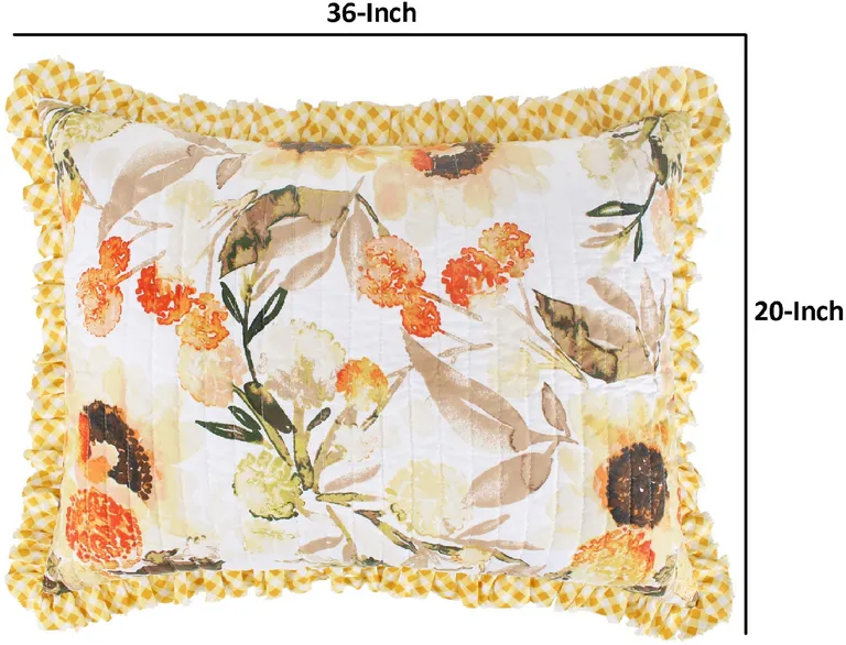 Kelsa Set of 2 Standard and King Floral Pillow Sham Set, Polyester Photo 5