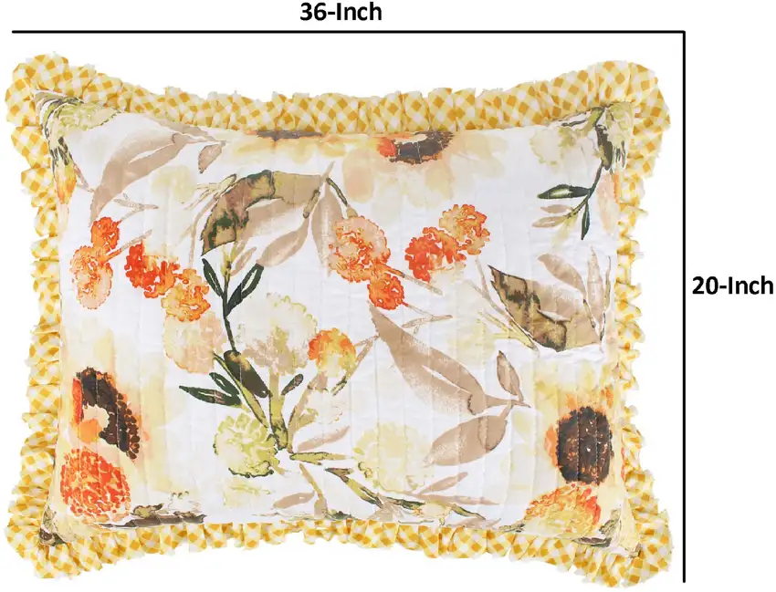 Kelsa Set of 2 Standard and King Floral Pillow Sham Set, Polyester Photo 5