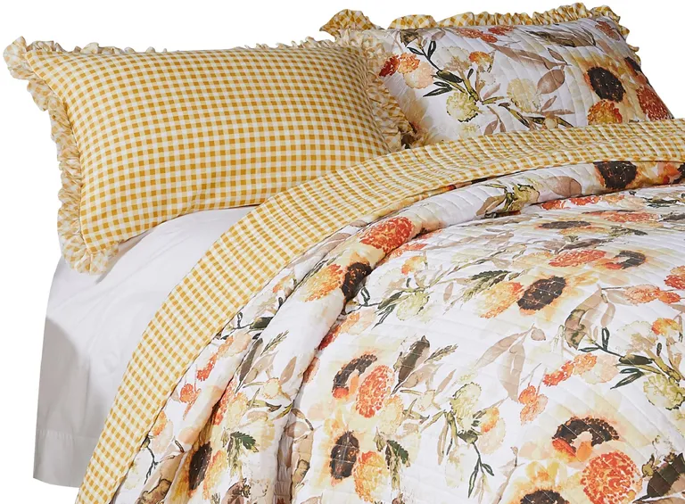 Kelsa Set of 2 Standard and King Floral Pillow Sham Set, Polyester Photo 4