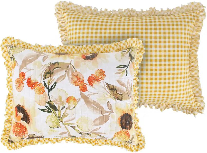 Kelsa Set of 2 Standard and King Floral Pillow Sham Set, Polyester Photo 1