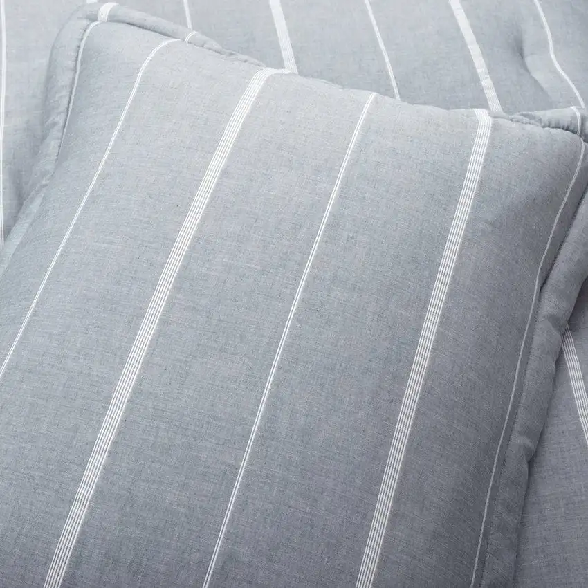 King/Cal King Lightweight Blue/White Stripe Polyester 3 PCS Comforter Set Photo 3