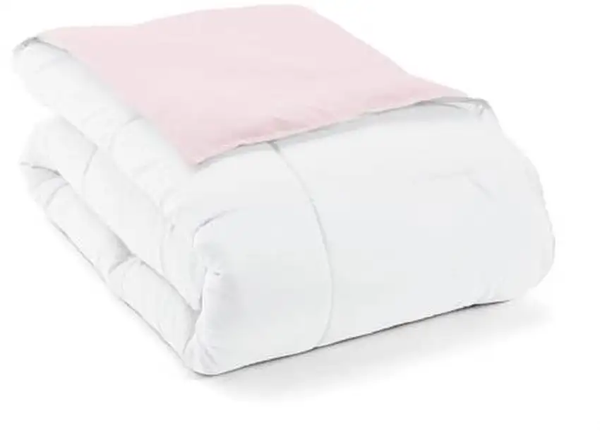 King/Cal King 3-Piece Microfiber Reversible Comforter Set Blush Pink and White Photo 5