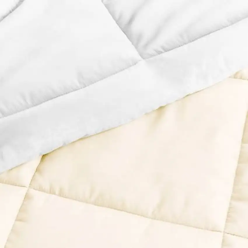 King/Cal King 3-Piece Microfiber Reversible Comforter Set in White and Cream Photo 3