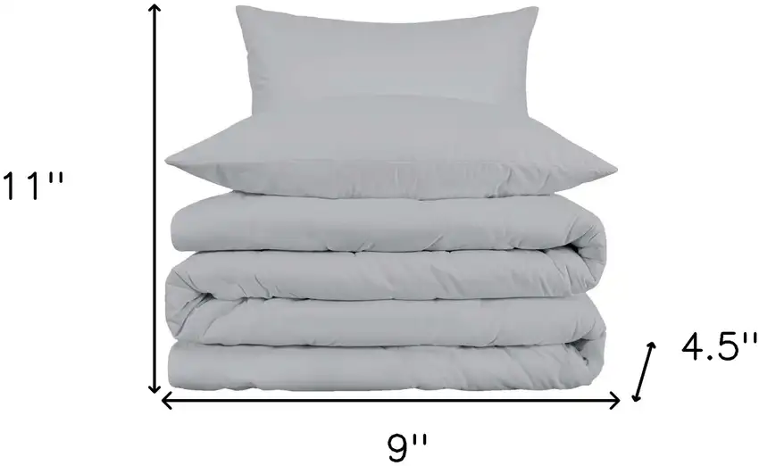 Light Gray King Cotton Blend 1000 Thread Count Washable Duvet Cover Set Photo 7