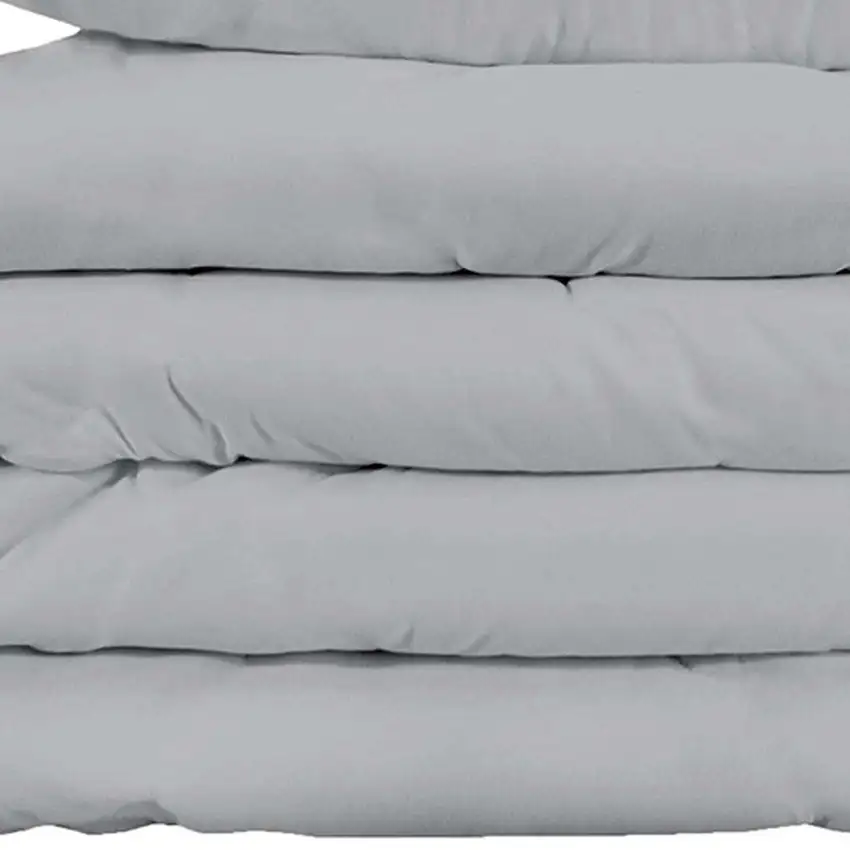 Light Gray King Cotton Blend 1000 Thread Count Washable Duvet Cover Set Photo 3