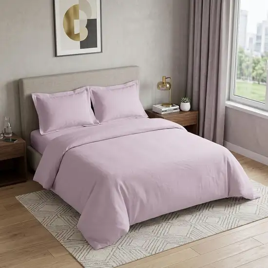 Lilac King Cotton Blend 1000 Thread Count Washable Duvet Cover Set Photo 1