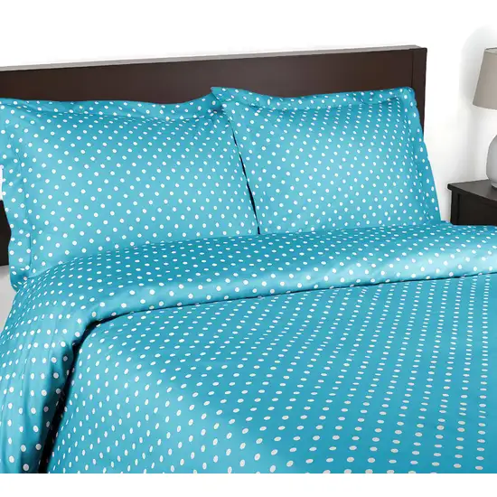Aqua King Cotton Blend 600 Thread Count Washable Duvet Cover Set Photo 1