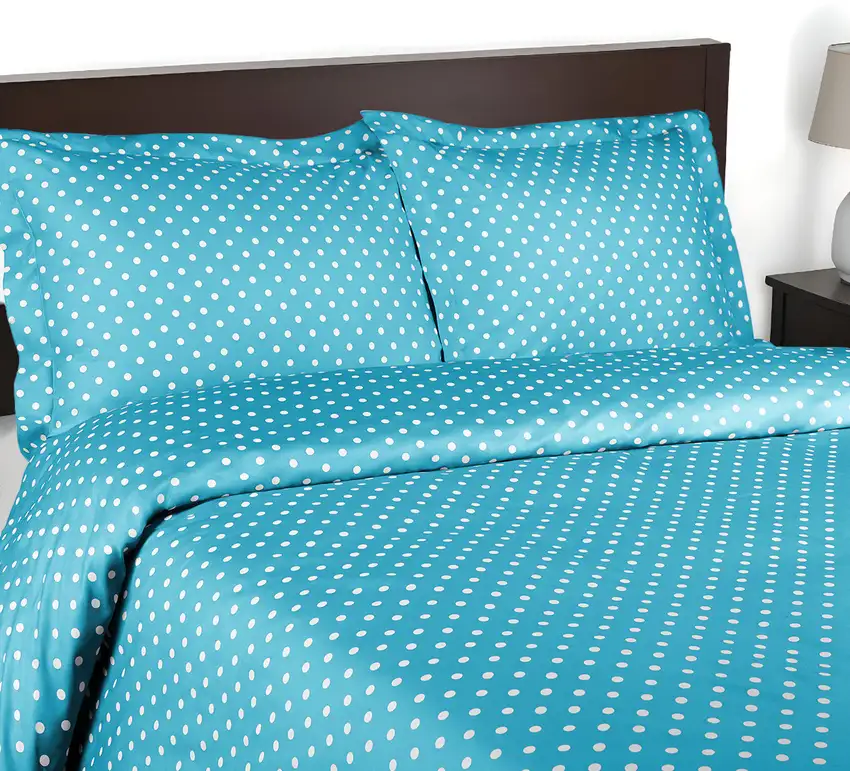 Aqua King Cotton Blend 600 Thread Count Washable Duvet Cover Set Photo 1