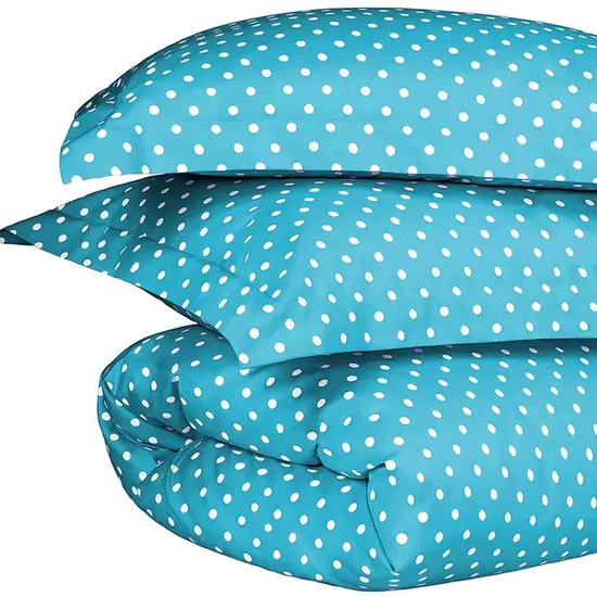 Aqua King Cotton Blend 600 Thread Count Washable Duvet Cover Set Photo 8