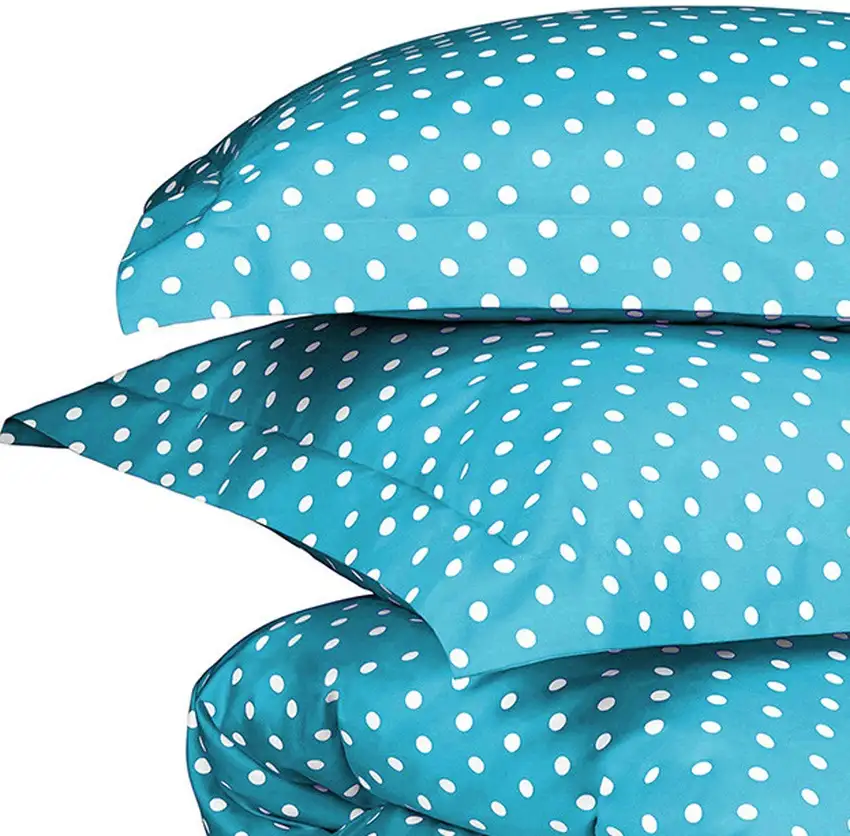 Aqua King Cotton Blend 600 Thread Count Washable Duvet Cover Set Photo 7