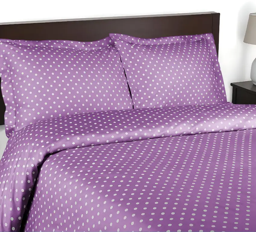 Lilac King Cotton Blend 600 Thread Count Washable Duvet Cover Set Photo 1