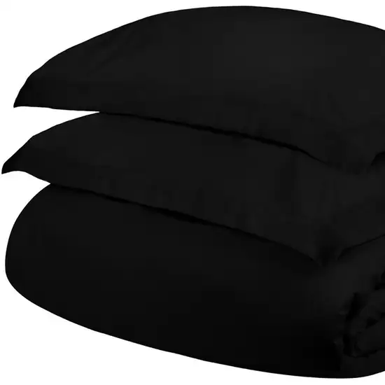 Black King Cotton Blend 300 Thread Count Washable Duvet Cover Set Photo 4