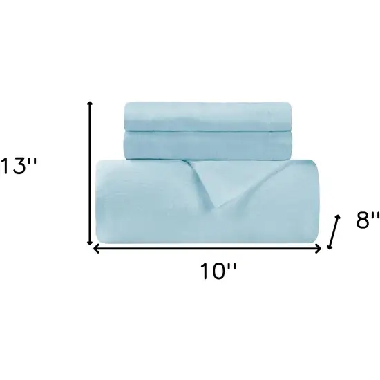 Light Blue King Cotton Blend 0 Thread Count Washable Duvet Cover Set Photo 8