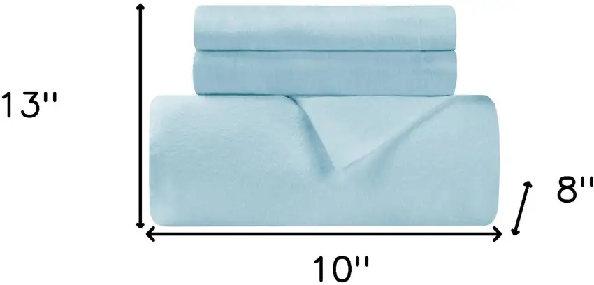 Light Blue King Cotton Blend 0 Thread Count Washable Duvet Cover Set Photo 8